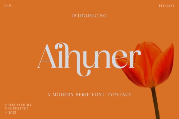 Aihuner: A Modern Display Serif Font for Digital Branding
