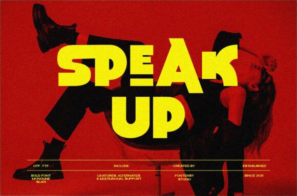 Speak Up: A Clean, Confident Sans Serif Font for Digital Brands